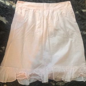 Baby pink linen skirt